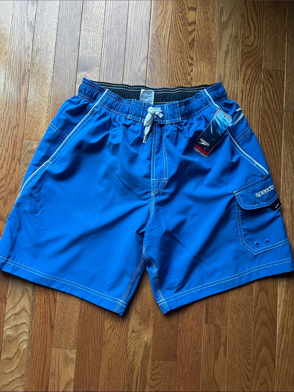 Speedo Men's Royal Blue Elastic-Waist Swim Trunks
